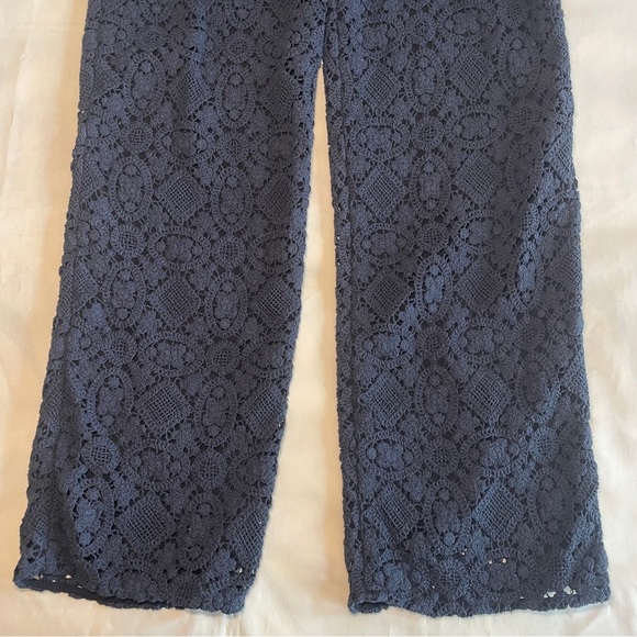 Sezane- FAUSTO TROUSERS Black Crochet Straight Leg Pants Size FR 34 / US Small - Picture 4 of 9